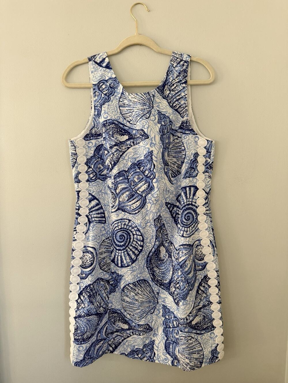 New Lilly Pulitzer MILA SHIFT DRESS Blue Peri Pop Up Stuffed Shells 14